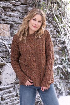 Celtic & Co. Donegal Cable Crew Brown Jumper (N58232) | kr1,804
