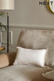 White 50 x 30cm Dalby Contrast Edge Cushion (N58352) | OMR5