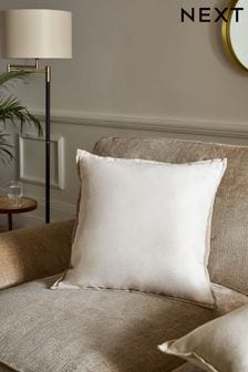 White 59 x 59cm Dalby Contrast Edge Cushion (N58353) | OMR7