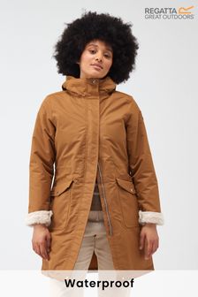 Коричневый - Удлиненная непромокаемая термо куртка Regatta Romine (N58421) | €55