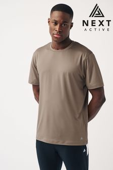 Sand - Active Gym And Training Textured T-shirt (N58617) | kr230