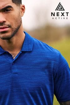 Cobalt Blue Active Mesh Golf Polo Shirt (N58646) | kr221