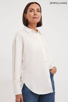 JD Williams White Oversized Modal Shirt (N58652) | LEI 167