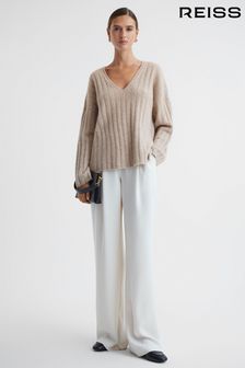 Reiss Nude Margot Ribbed Jumper (N58720) | AED1,210