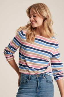 Joules New Harbour Multi Striped Boat Neck Breton Top (N58843) | AED166