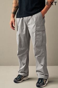 Grey Parachute Relaxed Cargo Trousers (N58878) | Kč925