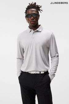 J.Lindeberg Grey Long Sleeve Polo Shirt (N58898) | €108