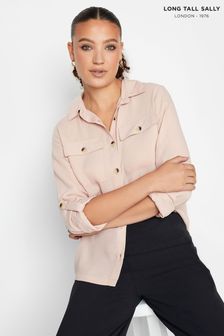 Long Tall Sally Pink Long Sleeve Utility Shirt (N58938) | AED161