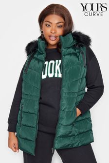 Yours Curve Green Short Padded Gilet (N58965) | €66