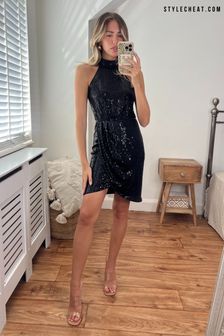 Style Cheat Black Addie Sequin Mini Dress (N59002) | €42