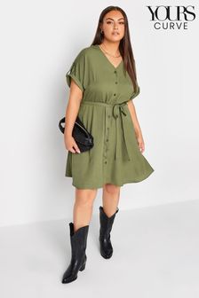 Зеленый - Платье-рубашка в стиле милитари Yours Curve (N59057) | €17