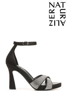 Naturalizer Lizbeth2 Ankle Strap Heeled Black Sandals (N59140) | LEI 836