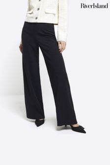 River Island Tailored Wide Leg Stitch Detail Trousers (N59178) | kr550