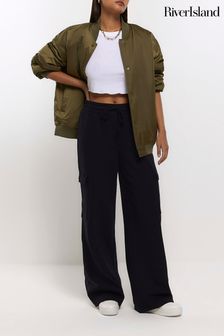 River Island Black Cargo Wide Leg Joggers (N59183) | 54 €