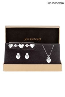 Jon Richard Silver Polished Heart Trio Set Gift Boxed (N59254) | SGD 58