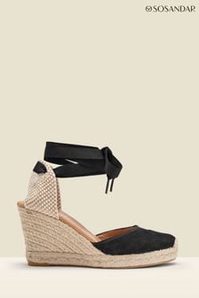 حذاء خفيف سهل اللبس بكعب وتد سويد Perla Valenciana من Sosandar (N59448) | 440 ر.س