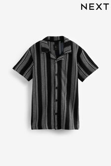 Black Stripe Short Sleeve Shirt (3-16yrs) (N59601) | KRW25,600 - KRW36,300