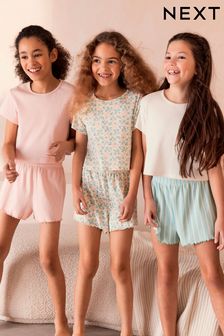 Pink/Blue Floral Short Pyjamas 3 Pack (3-16yrs) (N59615) | €37 - €47