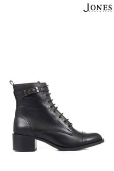 Jones Bootmaker Madie Heeled Leather Ankle Black Boots (N59632) | 152 €