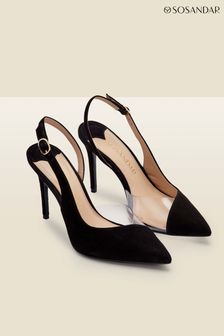 Sosandar Black Carmen Perspex Slingback Court Shoes (N59678) | AED438