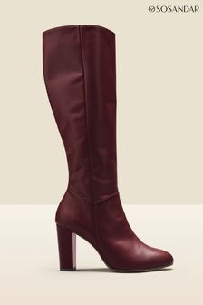 Sosandar Red Knee High Boots (N59722) | SGD 298