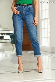 Sosandar Light Blue Tall Slim Leg Mom Jeans (N59986) | AED305