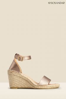 Sosandar Gold Poesy Sandal Weddge Espadrilles (N60020) | $118