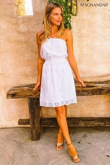 Sosandar White Broderie Bardot Dress (N60141) | €73