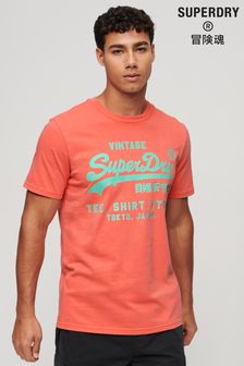 Superdry Pink Neon Vintage Logo T-Shirt (N60653) | ₪ 151