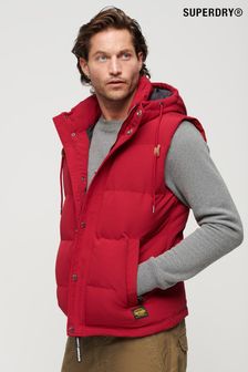 Superdry Red Hooded Everest Puffer Gilet (N60670) | €150