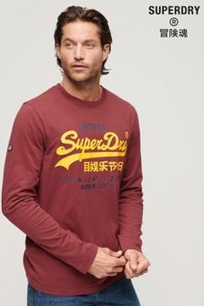 Superdry Red Classic Graphic Logo Long Sleeve Top (N60717) | 95 zł