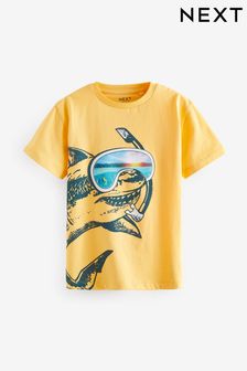 Yellow Shark Snorkel Short Sleeve Graphic T-Shirt (3-16yrs) (N60936) | SGD 13 - SGD 19