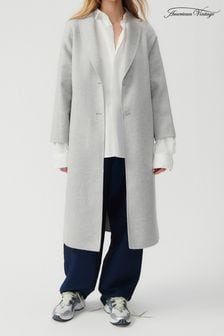 Серое удлиненное шерстяное пальто American Vintage Dadoulove (N60949) | €234