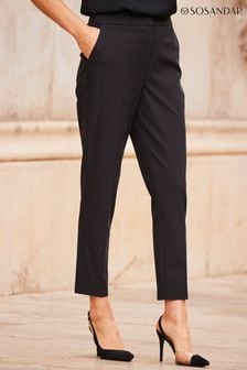 Sosandar Dark Black Tuxedo Trousers (N60989) | LEI 292