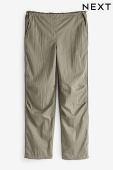 Khaki Green Clean Waist Cargo Parachute Trousers (N61074) | SGD 49