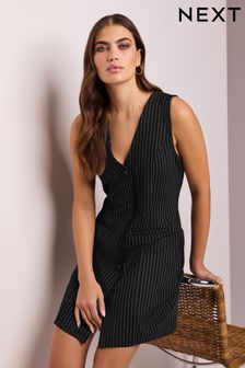Black Stripe Jersey Blazer Mini Dress (N61076) | 67 €