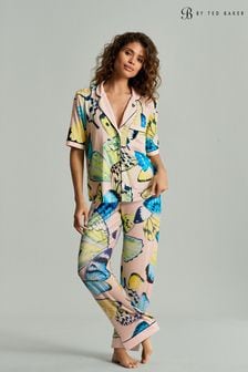 B By Ted Baker Putty Jersery Viscose Short Sleeve Button Through Pyjamas (N61151) | 371 د.إ