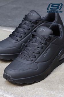 Skechers Black Standard Fit Mens Uno Stand On Air Lace-Up Sports Trainers (N61503) | $135