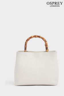OSPREY LONDON The Clio Italian Leather Grab White Bag (N61544) | LEI 1,641