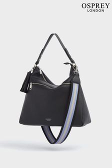 Черный - Кожаная сумка-хобо Osprey London Stella (N61558) | €219