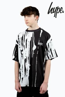 Hype. Boys Black Multi Paint Run T-Shirt (N61632) | 140 SAR