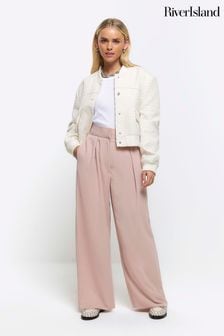 Розовый - Широкие брюки со складками River Island Petite (N61729) | €25