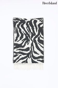 River Island Black Abstract Animal Print Scarf (N61829) | €14