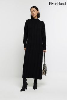River Island High Neck Knitted Maxi Dress