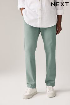 Pale Green Slim Fit Stretch Chinos Trousers (N61903) | $34