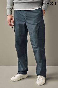 Синий - Прямой крой - Легкие брюки-карго в стиле милитари (N61910) | €38