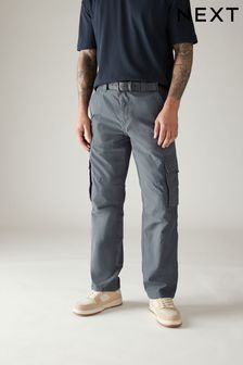 Blue Relaxed Belted Tech Cargo Trousers (N61916) | SGD 74