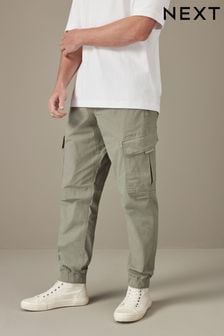 Sage Green Regular Tapered Stretch Utility Cargo Trousers (N61928) | kr397