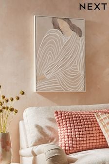 Natural Abstract Figure Framed Canvas Wall Art