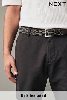 Brown Belted Linen Blend Trousers (N61951) | Kč1,155